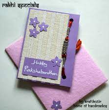 The cards can have decorated lacy borders or textured with clay or paint. Kraftkutir Roorkee Artistic Services Facebook Rakhi Cards Rakhi Greetings Handmade Rakhi