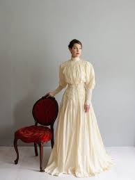 Early 1900s Wedding Gown Victorian Wedding Dress The Etsy Victorian Wedding Dress Victorian Wedding Silk Wedding Dress