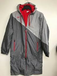 Details About Speedo Unisex Color Block Parka Jacket Red Lined Fleece Size Small