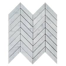 Carrara Chevron Blend Mosaics Tile - Stone Mosaic Project Factory in China  - Sinocheer