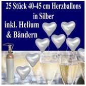 Unkompliziert zu ihrer zutaten verwenden. Maxi Set Zur Silbernen Hochzeit Herz Latexballons Und Ballongasflasche