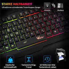 Die bezeichnung shift wird im deutschsprachigen raum eher. Ultra Sunn Leise Ganzmetall Usb Computertastatur Mit Spritzwassergeschutztem Design Fur Windows Pc Gamer Schwarz Wisfox Bunte Rainbow Led Hintergrundbeleuchtete Gamer Keyboard Gaming Tastatur Computer Zubehor Gaming Tastaturen