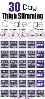 30 Day Thigh Slimming Challenge Video Inside With Images Health Fitness Challenges Workout Challenge