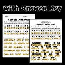 Back To School Emoji Activities A Secret Emoji Code Back To School Activities Secret Emoji Coding School