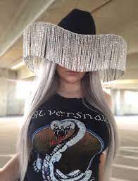 Cowboy Hat With Rhinestone Fringe Etsy Cowgirl Costume Cowboy Outfits Cow Girl Costume