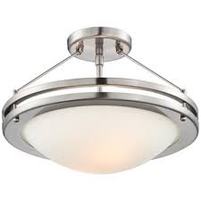 Brushed Nickel Semi Flush 13 Wide Ceiling Fixture T8813 Lamps Plus Ceiling Fixtures Ceiling Lights Light Fixtures