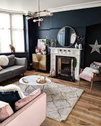Inspiration for a large contemporary living room remodel in atlanta with pink walls grey color in kichen wall in the side where snall table is. How To Decorate A Grey And Blush Pink Living Room Decoholic