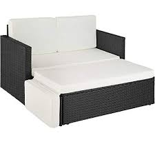 Tectake 800693 Divano Lounge In Rattan Doppia Sdraio Pouf Con Cuscino Elevato Comfort Di Seduta Disponibile In Diversi Colo Nel 2020 Divano Colorato Sdraio Cuscini