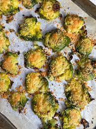 Smashed Brussels Sprouts Recipe In 2021 Brussel Sprout Recipes Roasted Sprout Recipes Veggie Side Dish Recipes