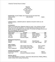 73 By Resume Outline Samples Resume Format
