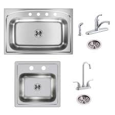 Elkay Pergola All In One Drop In Stainless Steel 33 In 4 Hole Single Bowl Kitchen Sink With Bar Sink Faucets And Drains Vbthd73 Bar Sink Single Bowl Kitchen Sink Bar Sink Faucet
