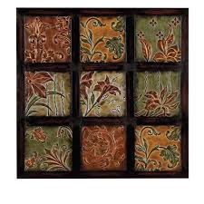 32 In Multi Colored Metal Wall Decor 99207 The Home Depot Tile Wall Art Metal Wall Art Decor Metal Wall Plaques