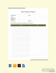 Free Work Handover Report Template Pdf Word Doc Apple Mac Apple Mac Pages Free Resume Template Word To Do Lists Printable Templates