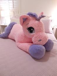 Jumbo floppy laying pink unicorn big heart eyes 43 plush stuffed animal toy. Big Fluffy Unicorn Teddy Promotions