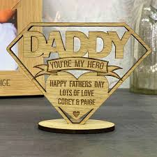 You're not quite sure what to buy. Personalised Fathers Day Birthday Gift Dad Daddy Oak Wooden Plaque Freestanding Little Gifts With Love