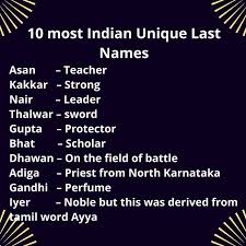 10 Most Indian Unique Last Names In 2020 Old English Words Cool Last Names Names