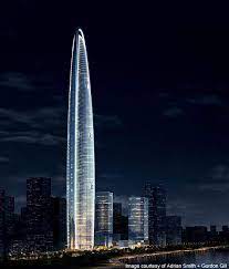 Due to airspace regulations, it has been redesigned so its height does not exceed 500 meters above sea level. Wuhan Greenland Center Verdict Designbuild