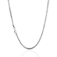 925 Sterling Silver Chain Round Box Chain Necklace For Men Or Women Anti Tarnish Rhodiu 925 Sterling Silver Chain Sterling Silver Chains Womens Necklaces