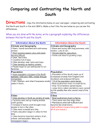 Comparing And Contrasting The North And South