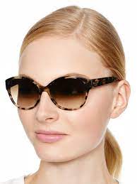 Kate spade khrista/s pink glitter tortoise shell round uv sunglasses w casetop rated seller. Kate Spade Kiersten Sunglasses In Camel Tortoise Black Lyst