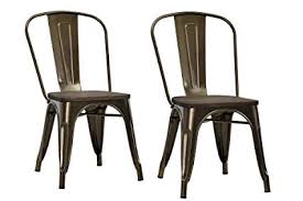 Check metal chair prices, ratings & reviews at flipkart.com. Buy Bronze Dining Chair Dhp Fusion Metal Dining Chair With Wood Seat Set Of 2 Antique Bronze Online At Low Prices In India Amazon In