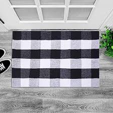 Bedroom Black And White Checkered Rug Lhtrade Cotton Rug Buffalo Checkered Plaid Area Rug Bath Runner Door Mat For Entry Way Washable Bath Doormat Bedroom Carpet Plaid Area Rug Cotton Rug Plaid Rug