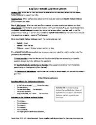 + planning for citing textual evidence: Common Core Citing Textual Evidence Lesson Plans Student Practice Rubric