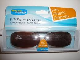 solar shield polarized clip on sunglasses size 50 bow a amber driving lens