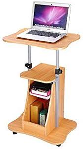 Maybe you would like to learn more about one of these? Amazon Com Yescom Adjustable Height Rolling Mobile Stand Laptop Desk Cart W Storage Office Beech Office Products Laptop Cart Desk Laptop Desk