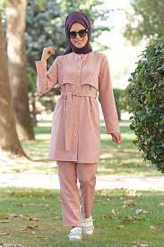 Fahrunnisa Tesettur Pudra Renk Takim Modelleri Moda Tesettur Giyim Moda Moda Stilleri Giyim
