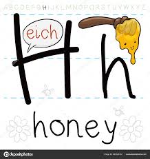 Learn the correct american english pronunciation of the eighth letter in . Download Delicious Honey In Dipper Studying The Alphabet And The Pronunciation Of The Letter H Stock Illustration Alphabet Lettering Letter S