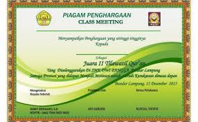 Piagam penghargaan di berikan kepada sekolah yang mengirimkan perwakilanya/kontingenya, 4. Contoh Piagam Osis Hal