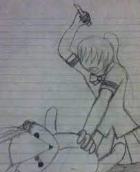 She is the most powerful sailor senshi in the galaxy, as well as the ruler of shadow galactica. Anime Girl Stabbing Evil Stuffed Rabbit Sketch By Beaniek4 On Deviantart