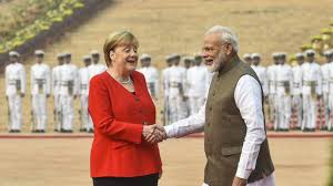 German chancellor angela merkel (l) meets with u.s. Pm Modi Angela Merkel Hold 5th Indo German Inter Governmental Consultations