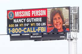 Nancy Guthrie missing person poster appears on North Texas billboard