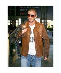 David Beckham Brown Leather Jacket Buy Mens Leather Jackets On Sale Movies Leather Jackets In Los Angeles California San Diego Hermosillo Sacramento Wy In 2021 Leather Jacket Men Celebrities