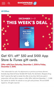 If you enjoy purchasing music, apps and more through the itunes store, then simply log into your costco account and purchase your gift card now through may 11, 2019 or while costco app store or itunes gift cards promotion. App Store Itunes Gift Card Sale Save 10 Off At Shoppers Drug Mart Iphone In Canada Blog