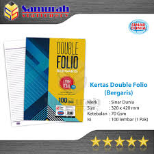 Update agustus 2021 daftar harga kertas folio dan double folio terbaru bulan ini. Kertas Double Folio Bergaris Sidu Isi 100 Lembar Folio Garis Sinar Dunia 100 Lbr Rulling F4 100 Shopee Indonesia