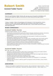 assistant toddler teacher resume
