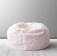 rh baby child s luxe faux fur bean bag petal undeniably the softest coziest seat in the house our bean bag chair leather chaise lounge chair comfy chairs