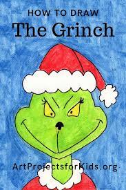 How To Draw The Grinch Christmas Art Projects Kids Christmas Painting Directed Drawing Kindergarten