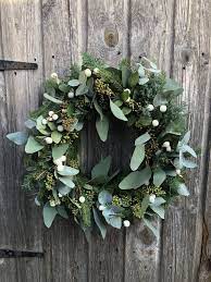 Eucalyptus Seeded Crown Of Snow Berries Food Crafts And Decor Christmas Door Wreaths Wreaths Berry Wreath