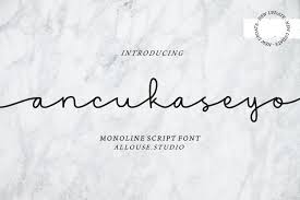 Itc studio script is a trademark of monotype itc inc. Ancukaseyo Monoline Script Font 957441 Monoline Font Bundles