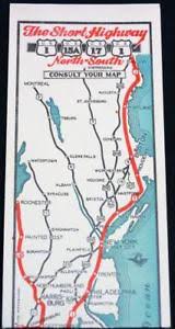 Details About North South Highway Map To Florida Mileage Chart 1938 Vintage Auto Travel