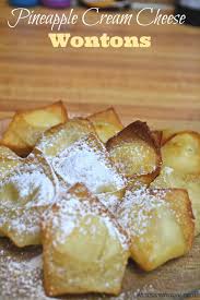 Pinch the edges to seal. Pineapple Cream Cheese Wontons Recipe Wonton Recipes Cream Cheese Wontons Snacks