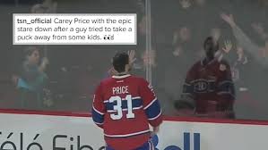 Kid reporter by si kids. Carey Price Stares Down Guy Who Tries To Take A Puck From Kids Upholds Justice In The World Article Bardown