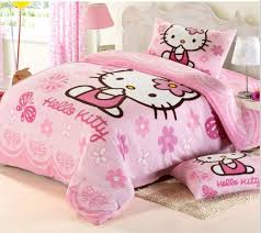 Paradise ranforce 100% cotton kids bedding, hello kitty themed comforter set with flat sheet, girls bedroom set, twin xl/twin size. Hello Kitty Bed Sheets Interior Design Ideas