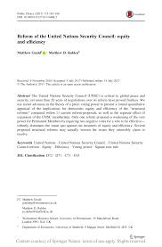 Check spelling or type a new query. Pdf Reform Of The United Nations Security Council Equity And Efficiency