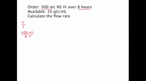 Calculating A Flow Rate For An Iv Gravity Set Youtube
