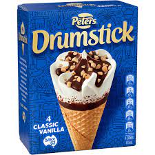 Whisk 450ml (¾ pint) chilled double cr. Peters Drumstick Ice Cream Vanilla 4 Pack Woolworths